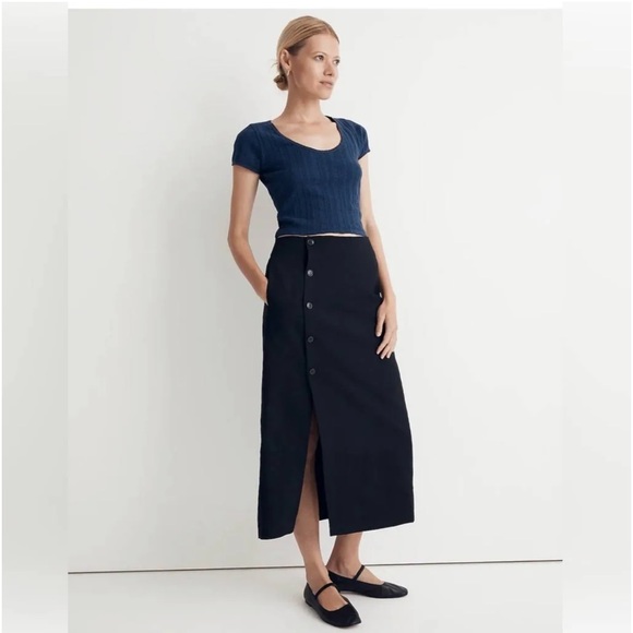 Madewell Dresses & Skirts - Madewell Linen Cotton Blend Wrap Midi Skirt